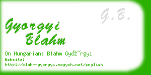 gyorgyi blahm business card